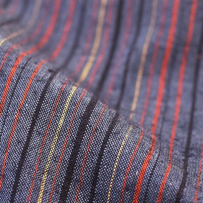 【工夫庵】唐桟縞（とうざんじま）座布団 紺（2枚セット）（BB） 261009_B-NS07VC02