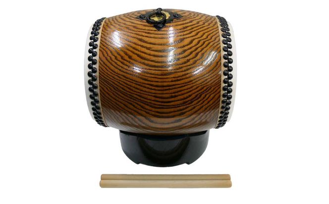 【太鼓センター】長胴太鼓（目有材くりぬき胴）8寸セット 261009_B-SF01