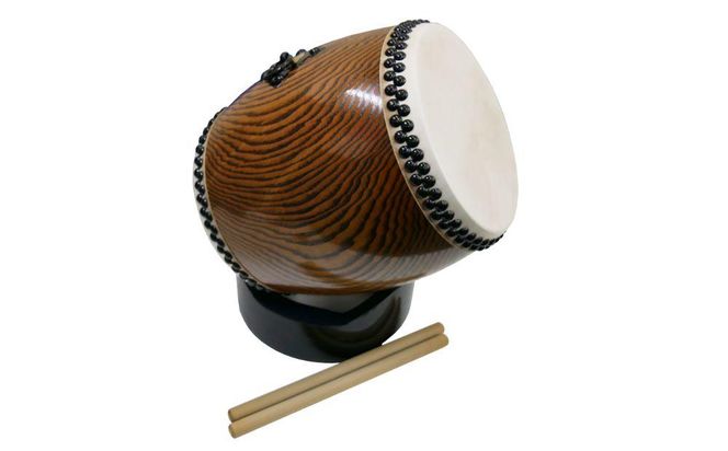【太鼓センター】長胴太鼓（目有材くりぬき胴）8寸セット 261009_B-SF01