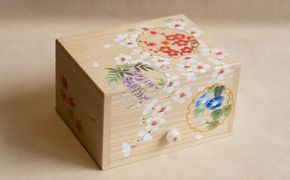 【箱藤商店】桐製小引き出し（ドロワーボックス）〈京都日本画絵師絵付け〉 261009_B-TC01