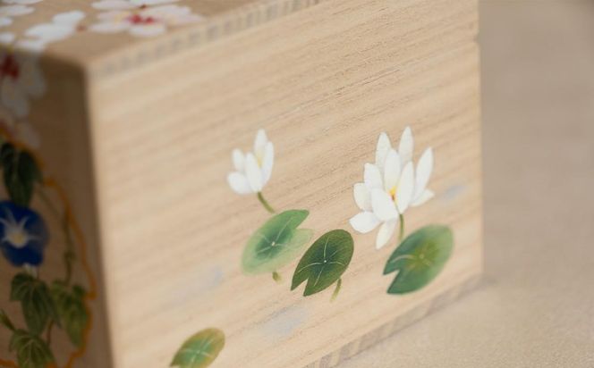 【箱藤商店】桐製小引き出し（ドロワーボックス）〈京都日本画絵師絵付け〉 261009_B-TC01