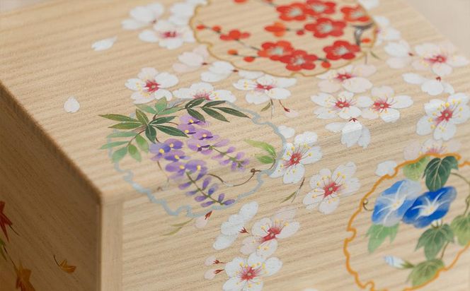 【箱藤商店】桐製小引き出し（ドロワーボックス）〈京都日本画絵師絵付け〉 261009_B-TC01