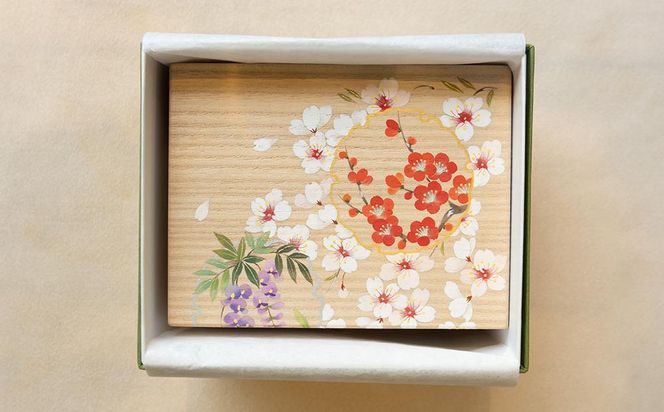 【箱藤商店】桐製小引き出し（ドロワーボックス）〈京都日本画絵師絵付け〉 261009_B-TC01