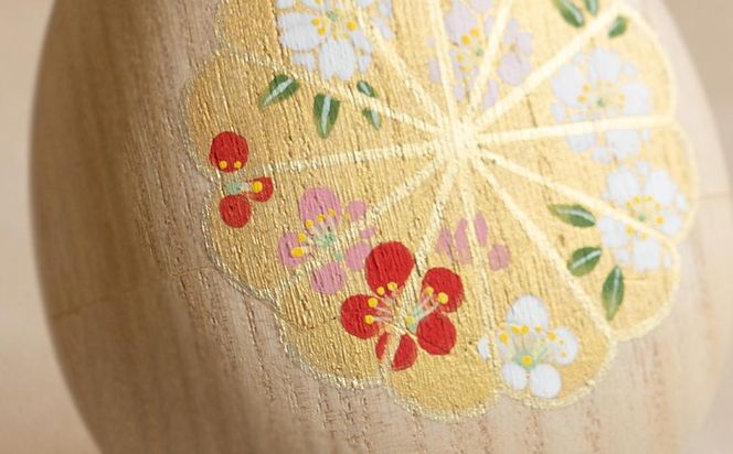 【箱藤商店】桐製たまご箱（菊文様）〈京都日本画絵師絵付け〉 261009_B-TC03