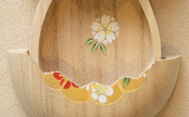 【箱藤商店】桐製たまご箱（菊文様）〈京都日本画絵師絵付け〉 261009_B-TC03