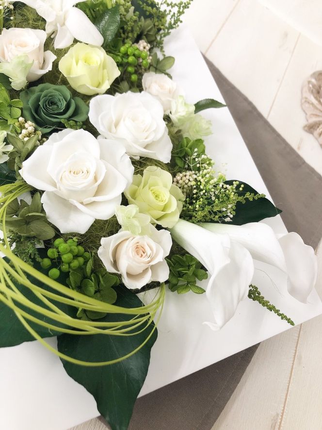 AJ074-2 プリザーブドフラワーアレンジ【レーヴ】春日部市 シュガーパイン