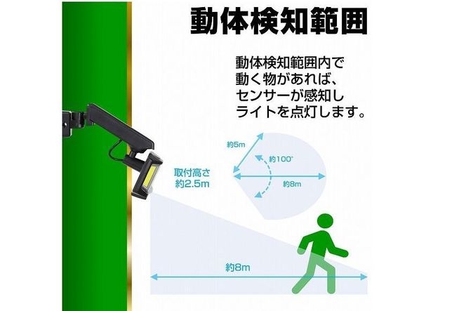 ソーラー式LEDセンサーライト　屋外　防水　防犯　ESL-151SL 272183_AZ134
