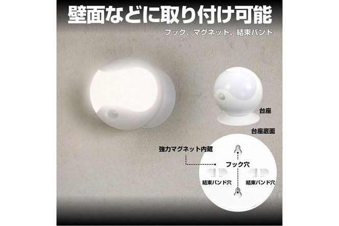 LEDセンサー付ライト　電球色・白色　防雨　電池式　PM-L750W 272183_AZ145