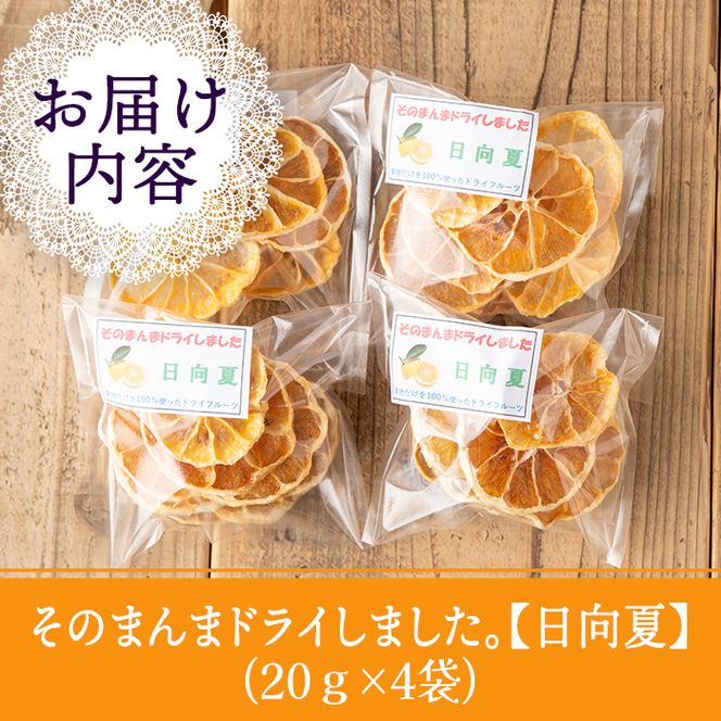 isa450 《数量限定》ドライフルーツ日向夏「そのまんまドライしました。」(計4袋・各20g) 【薩摩美食倶楽部】