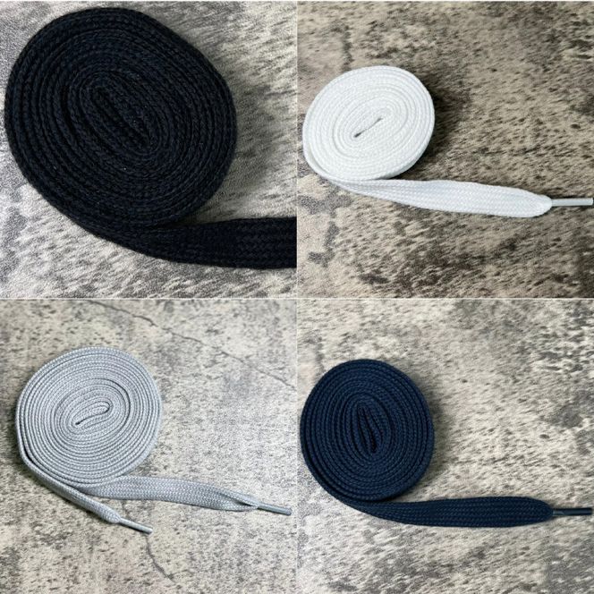 NODC Wide Cotton SHOELACES ３セット［173N23］NODC Wide Cotton SHOELACES 靴ひも 選べる カラー ブラック ホワイト グレー ネイビー