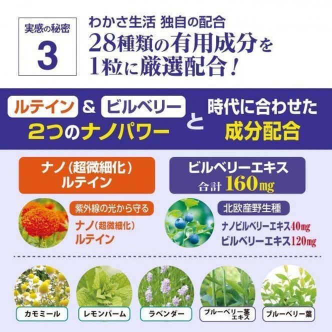 【わかさ生活】ブルーベリーアイ1袋［ 京都 サプリ ブルーベリーアイ 売上No.1 人気 おすすめ サプリメント 健康 健康食品 お取り寄せ 通販 ふるさと納税 ］ 261009_A-WL011