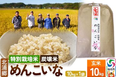 【特別栽培米 炭壌米 めんこいな】令和5年産 玄米 10kg|02_kum-060101