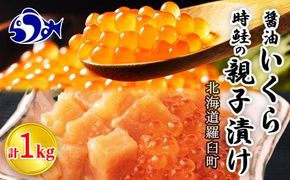 北海道 知床羅臼産 時鮭（ときしらず）の親子漬け・醤油いくらセット（計1kg） 生産者 支援 応援 016942_AA023