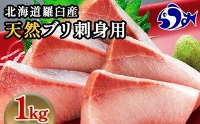 【2025年1月発送】北海道 知床羅臼産 天然ぶり刺身 1kg (250g×4パック) 魚 海産物 魚介 魚介類 ブリ 鰤 刺身 ご飯のお供 冷凍 生産者 支援 応援 016942_AA067VC01