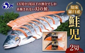 鮭の丸亀 北海道知床羅臼産 鮭児（生冷凍）2切箱詰【化粧箱入】 生産者 支援 応援 016942_AD018