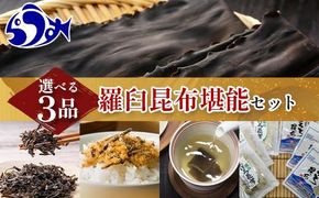 選べる！羅臼昆布堪能セット こんぶ 塩コンブ ふりかけ 昆布茶 おぼろ昆布 とろろ昆布 北海道 知床 羅臼産 生産者 支援 応援 016942_AE088