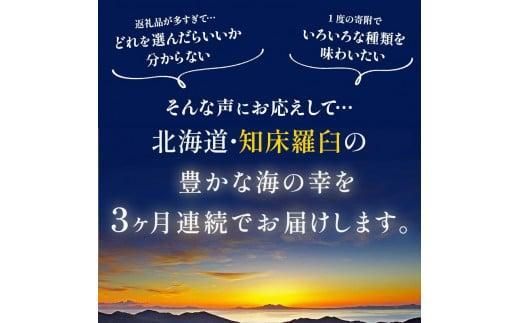 3か月連続定期便 羅臼産厳選 海産物 定期便 ホッケ ほっけ 干物 魚 イカ いか おつまみ いくら イクラ 秋鮭 ご飯のお供 北海道 羅臼町 016942_AE102