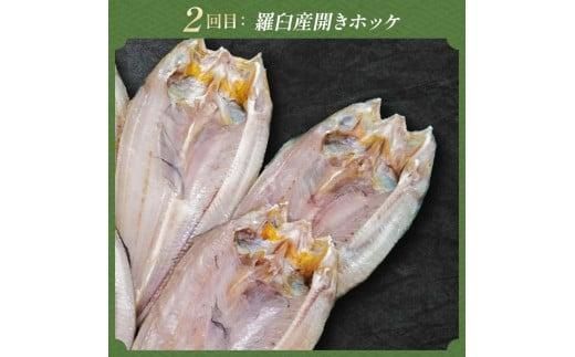 3か月連続定期便 羅臼産厳選 海産物 定期便 ホッケ ほっけ 干物 魚 イカ いか おつまみ いくら イクラ 秋鮭 ご飯のお供 北海道 羅臼町 016942_AE102