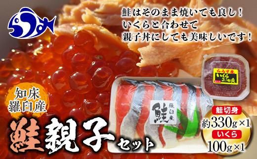 知床羅臼産 鮭親子セット 鮭切身330g前後・醤油いくら100g 各1パック さけ サケ 鮭 切身 焼き魚 親子丼 イクラ 羅臼町 北海道 生産者 支援 応援 016942