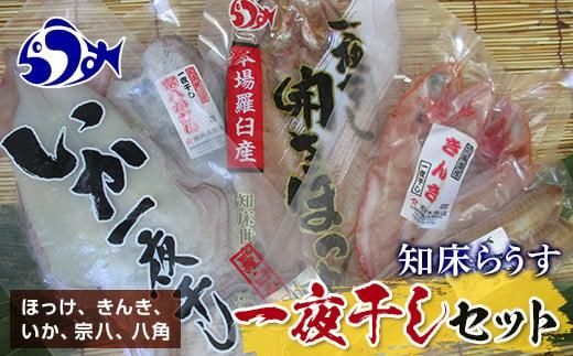 知床らうす 一夜干しセット 魚 北海道 海産物 魚介 魚介類 ほっけ ホッケ キンキ きんき めんめ いか 宗八カレイ 八角 干物 魚 肴 ご飯のお供 おかず 羅臼町 北海道 生産者 支援 応援 016942_AH138