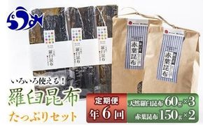 年6回！天然羅臼昆布たっぷりセットの定期便 生産者 支援 応援 016942_AJ010