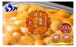 【先行予約】羅臼産 塩水うに（上） 200g（100g×2枚）天然 エゾバフンうに ミョウバン不使用 北海道産 知床羅臼産 016942_BX002