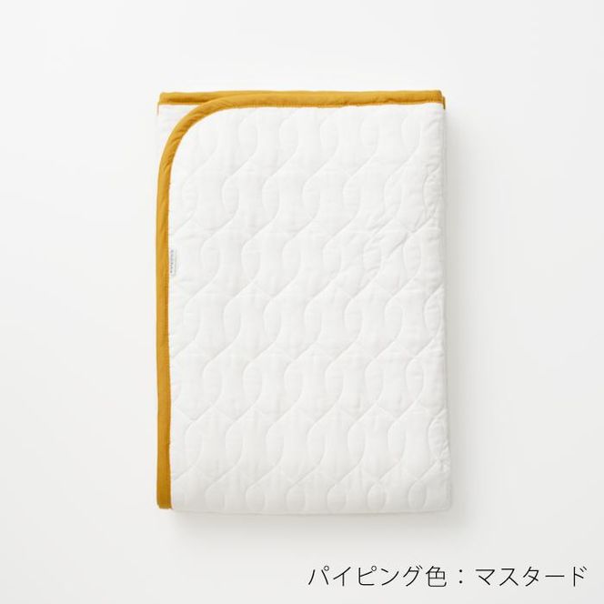 【大東寝具】～オールシーズン快適に使える敷パッド～ 京和晒綿紗 ガーゼ敷パッド（脱脂綿入り）4層（マスタード・ダブル）［ 京都 寝具 老舗 敷パッド ふとん 人気 おすすめ 快眠 寝ごこち 睡眠 健康 お取り寄せ 通販 送料無料 ふるさと納税 ］ 261009_A-BM014