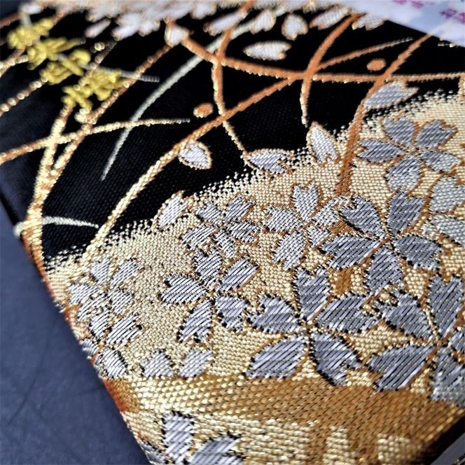 【早和製本】京都西陣織 御朱印帳 黒流水桜 SOWALABO 261009_A-FK002