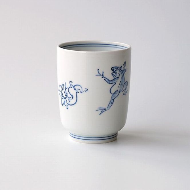 【たち吉】鳥獣戯画 湯呑 染付 261009_A-GU006