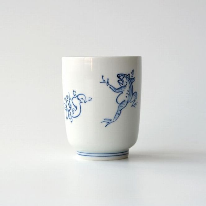 【たち吉】鳥獣戯画 湯呑 染付 261009_A-GU006