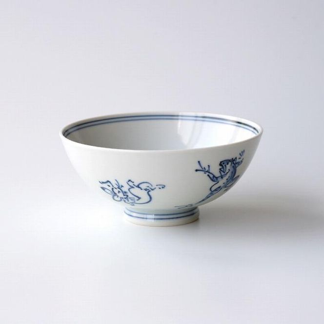 【たち吉】鳥獣戯画 飯茶碗 染付 261009_A-GU008