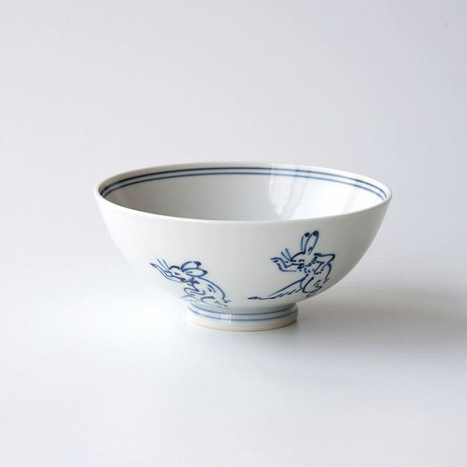 【たち吉】鳥獣戯画 飯茶碗 染付 261009_A-GU008