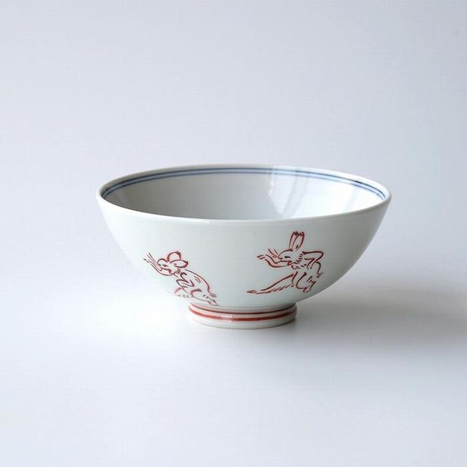 【たち吉】鳥獣戯画 飯茶碗 赤絵 261009_A-GU009