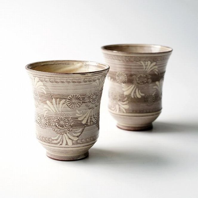 【たち吉】京三島 夫婦湯呑（桐） 261009_A-GU013