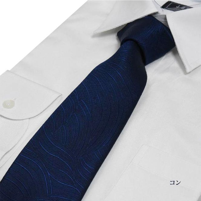 【クラバットウエダ】波状紋 西陣織ネクタイ（ネイビー） 261009_A-KZ007