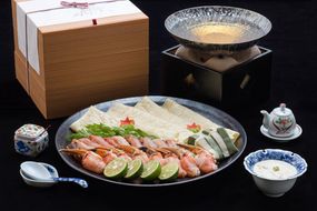 【京湯葉 ゆば庄】京湯葉と蟹のしゃぶ鍋三段セット｜京都 グルメ しゃぶしゃぶ 海鮮 鍋 人気セット[ 老舗 名店 湯葉 京湯葉 お鍋 おいしい おすすめ 人気 お取り寄せ 通販 送料無料 ]  261009_A-LZ001