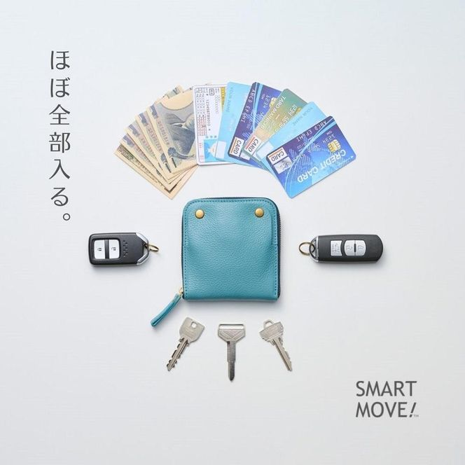 【洛景工房】ウォレットキーケース「SMART MOVE!」＜すんずり川床（水色）＞ 261009_A-MH001VC03