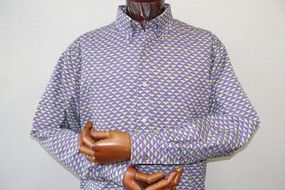 【鷲野染工場】メンズシャツ（鱗） Ｌサイズ 261009_A-MP003VC02