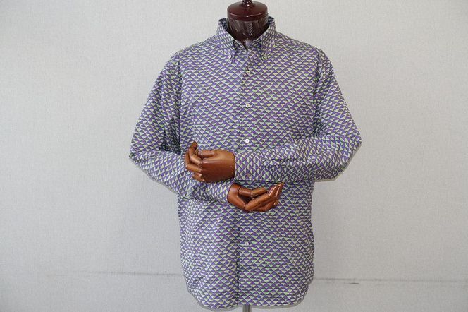 【鷲野染工場】メンズシャツ（鱗） ＸＬサイズ 261009_A-MP003VC03