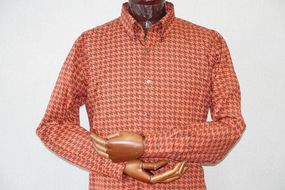 【鷲野染工場】メンズシャツ（千鳥格子） Ｌサイズ 261009_A-MP004VC02