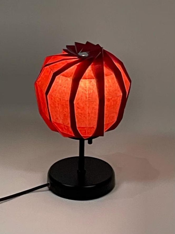 【イノベーティブクラフトワークス】折灯華 BONBORI maru -M- 色和紙 10cm ポール付スタンドタイプ 261009_A-PE003