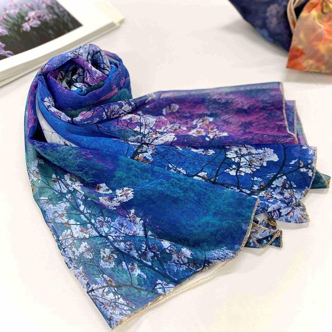 【マルナカ商事】京都スカーフ 「高雄 ～桜～」1枚 261009_A-QC003