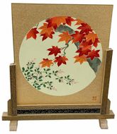 【長谷川松寿堂】型友禅染色紙（８寸×９寸）４枚・色紙立て１個 261009_A-SA001