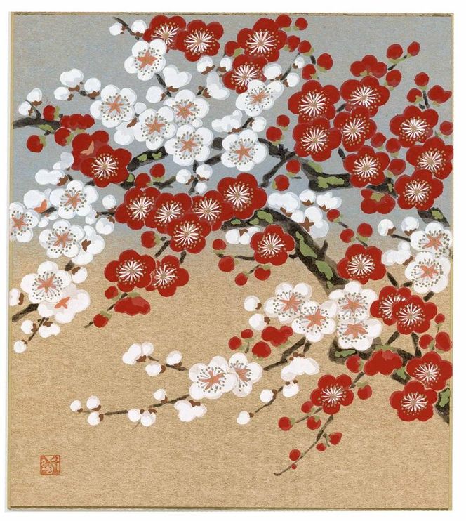 【長谷川松寿堂】型友禅染色紙（８寸×９寸）４枚・色紙立て１個 261009_A-SA001