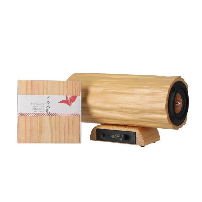 【KyotoNaturalFactory】北山杉スピーカーDESHIBO(出絞) と北山杉折り紙  261009_A-UF004