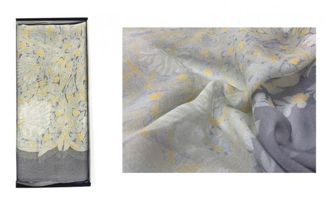 【京都丸紅】V&Aシルクオーガンジーショール（グレー） 261009_A-UU002VC01