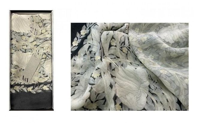 【京都丸紅】V&Aシルクオーガンジーショール（モノトーン） 261009_A-UU002VC03