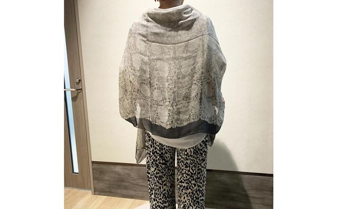 【京都丸紅】V&Aシルクオーガンジーショール（モノトーン） 261009_A-UU002VC03