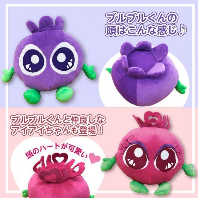 【わかさ生活】ブルブルくんぬいぐるみ、ブルブルくんぬいぐるみ巾着［ 京都 サプリ ブルーベリーアイ 売上No.1 人気 おすすめ ぬいぐるみ かわいい 健康 お取り寄せ 通販 ふるさと納税 ］ 261009_A-WL005