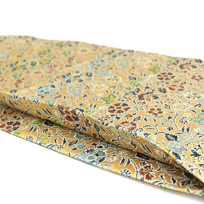 【龍村美術織物】仕立て名古屋帯　早雲寺文台裂（銀） 261009_B-AP29